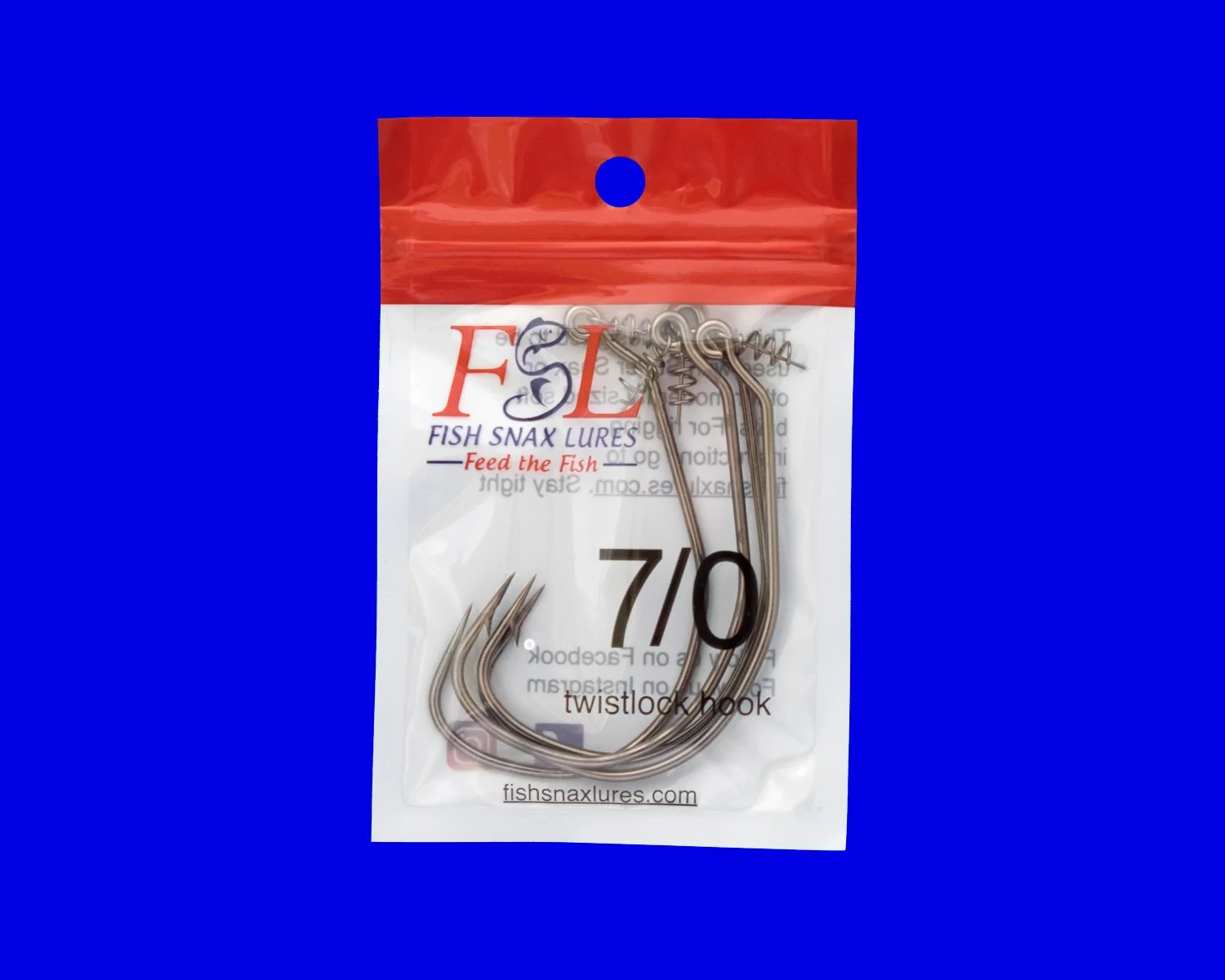 7-0 Super Snax Twistlock Hooks 4 Pack — Fish Snax Lures
